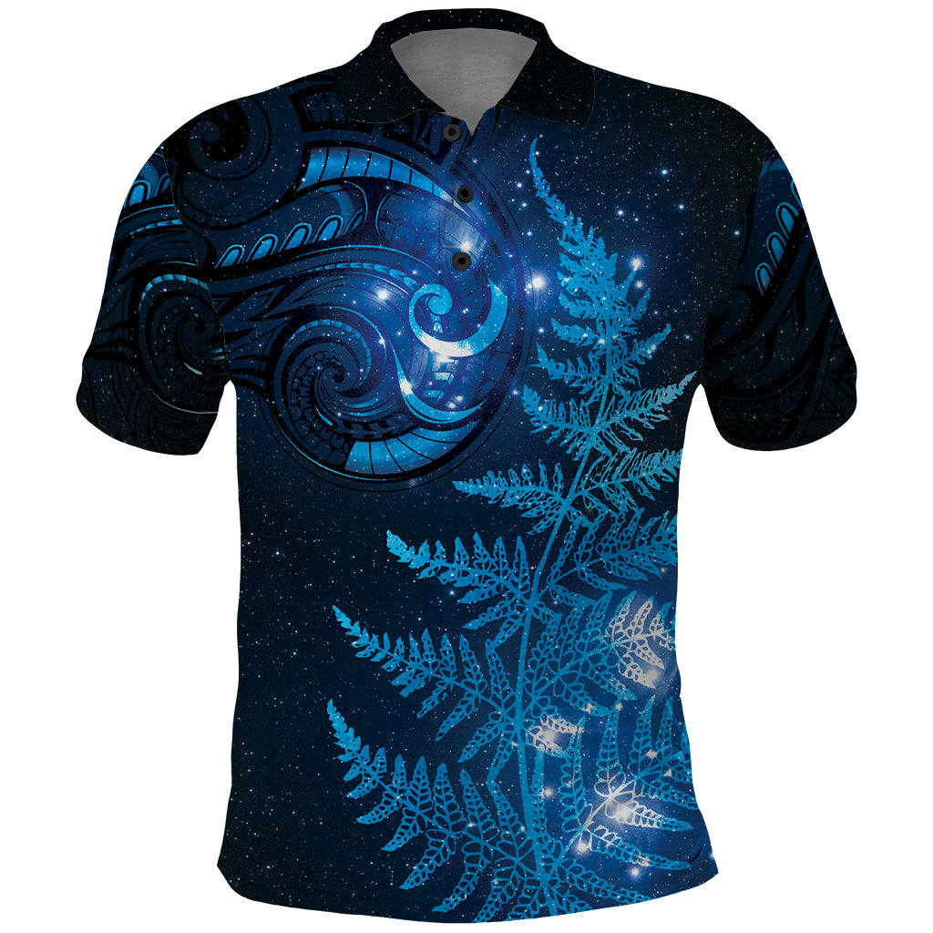 New Zealand Matariki Polo Shirt Blue Milky Way Stars Night Sky LT9 - Vibe Hoodie Shop