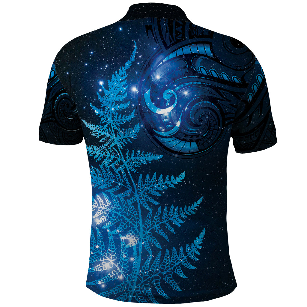 New Zealand Matariki Polo Shirt Blue Milky Way Stars Night Sky LT9 - Vibe Hoodie Shop