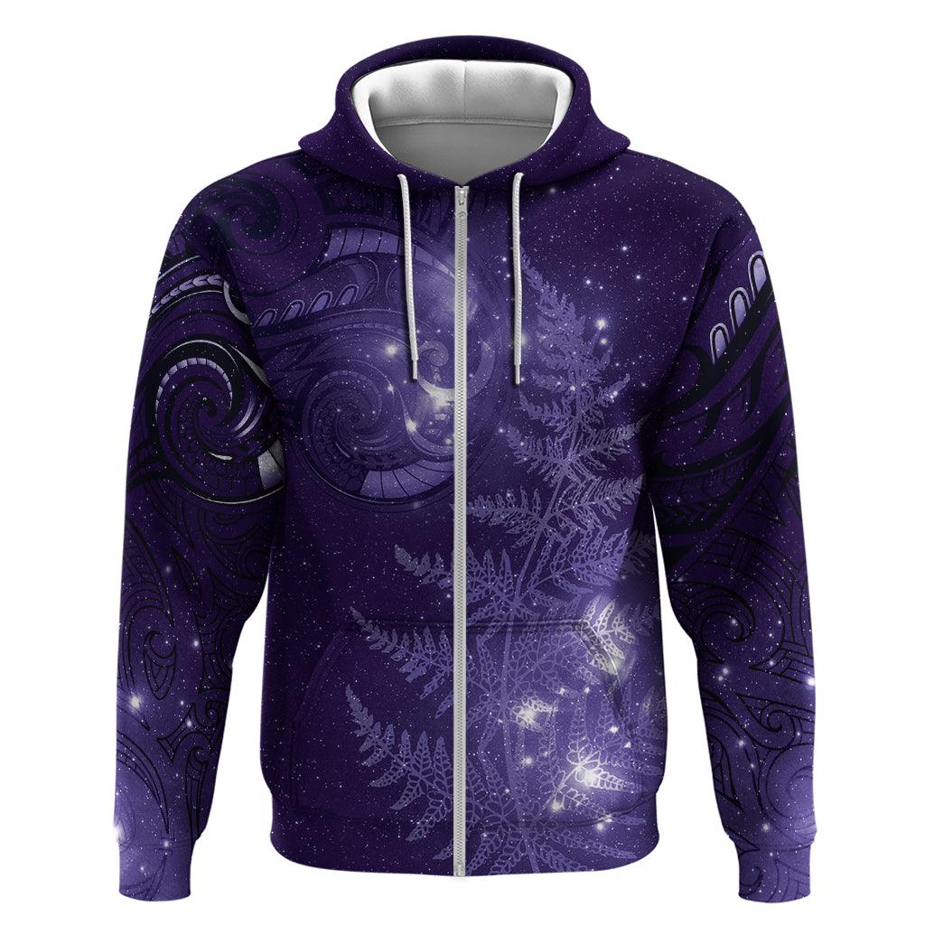 New Zealand Matariki Hoodie Purple Milky Way Stars Night Sky LT9 - Vibe Hoodie Shop