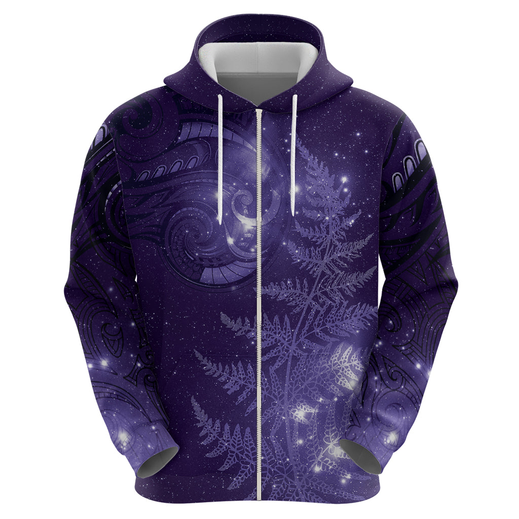 New Zealand Matariki Hoodie Purple Milky Way Stars Night Sky LT9 - Vibe Hoodie Shop