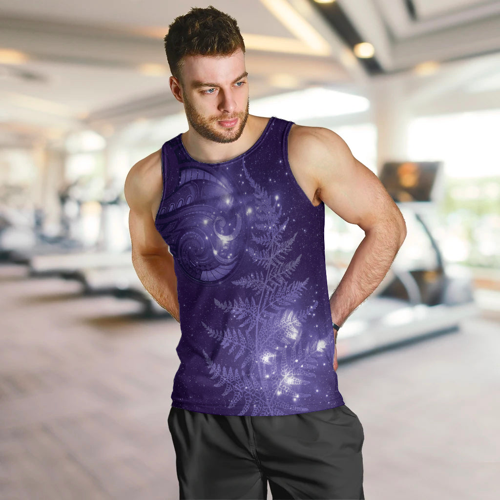 New Zealand Matariki Men Tank Top Purple Milky Way Stars Night Sky - Vibe Hoodie Shop