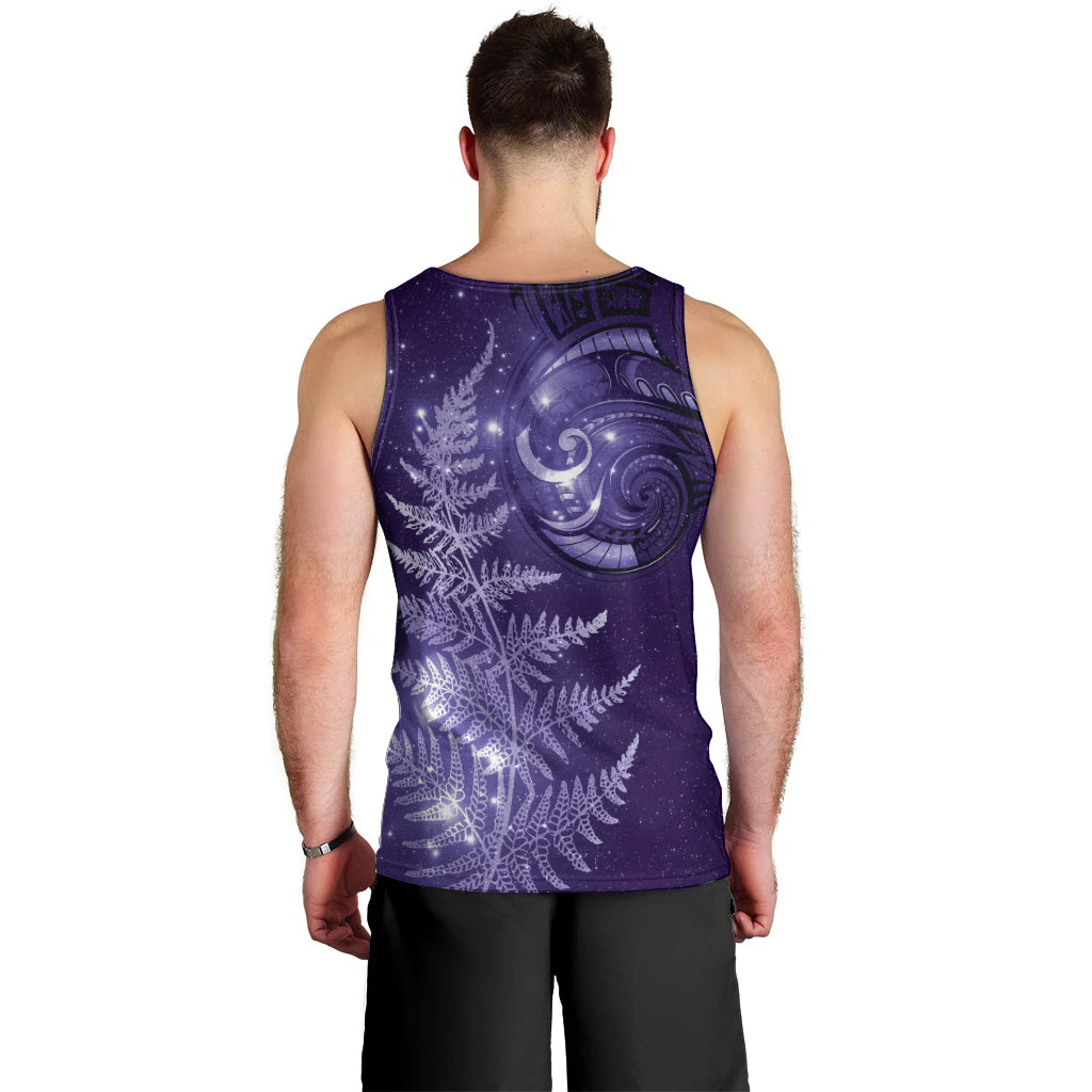 New Zealand Matariki Men Tank Top Purple Milky Way Stars Night Sky - Vibe Hoodie Shop