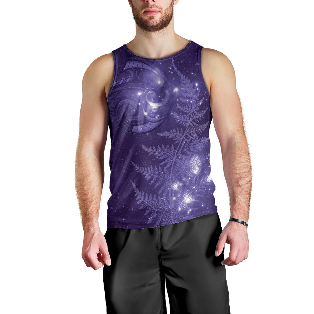 New Zealand Matariki Men Tank Top Purple Milky Way Stars Night Sky - Vibe Hoodie Shop