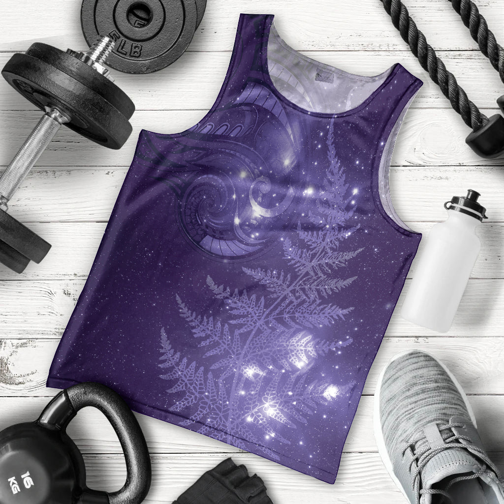 New Zealand Matariki Men Tank Top Purple Milky Way Stars Night Sky - Vibe Hoodie Shop