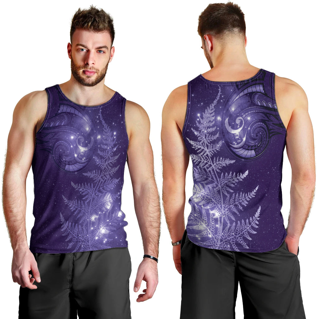 New Zealand Matariki Men Tank Top Purple Milky Way Stars Night Sky - Vibe Hoodie Shop