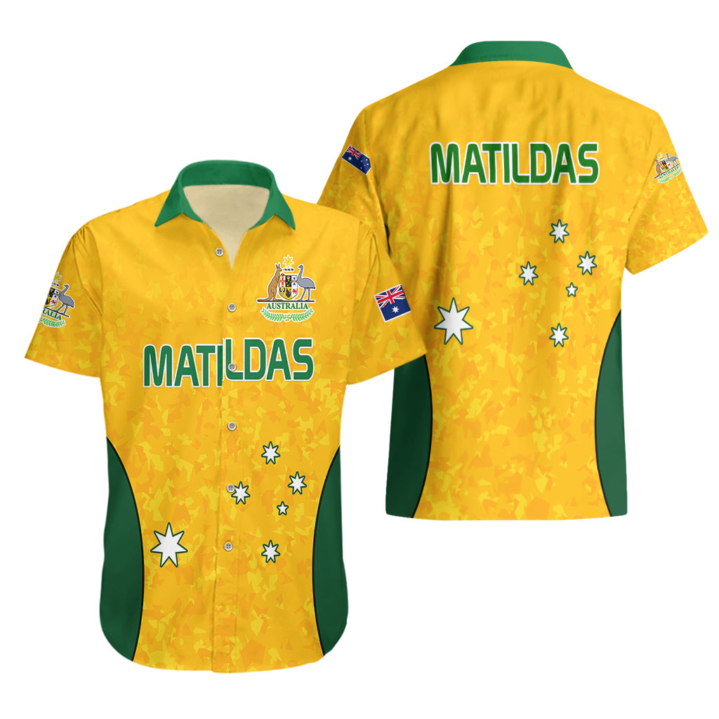 Australia Soccer Hawaiian Shirt Socceroos With Kangaroo - Matildas 2023 - Vibe Hoodie Shop