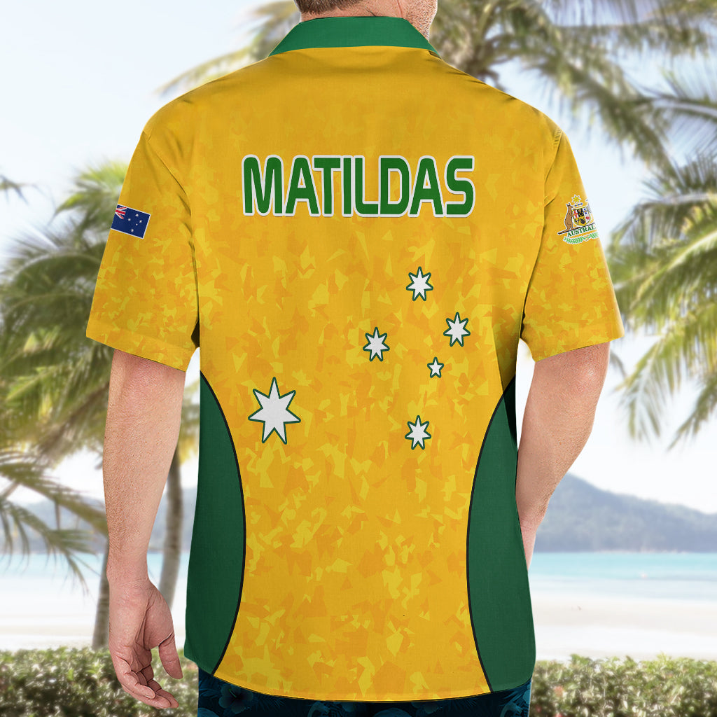 Australia Soccer Hawaiian Shirt Socceroos With Kangaroo - Matildas 2023 - Vibe Hoodie Shop