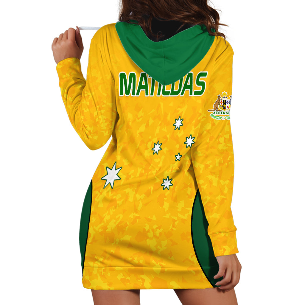 Australia Soccer Hoodie Dress Socceroos With Kangaroo - Matildas 2023 - Vibe Hoodie Shop