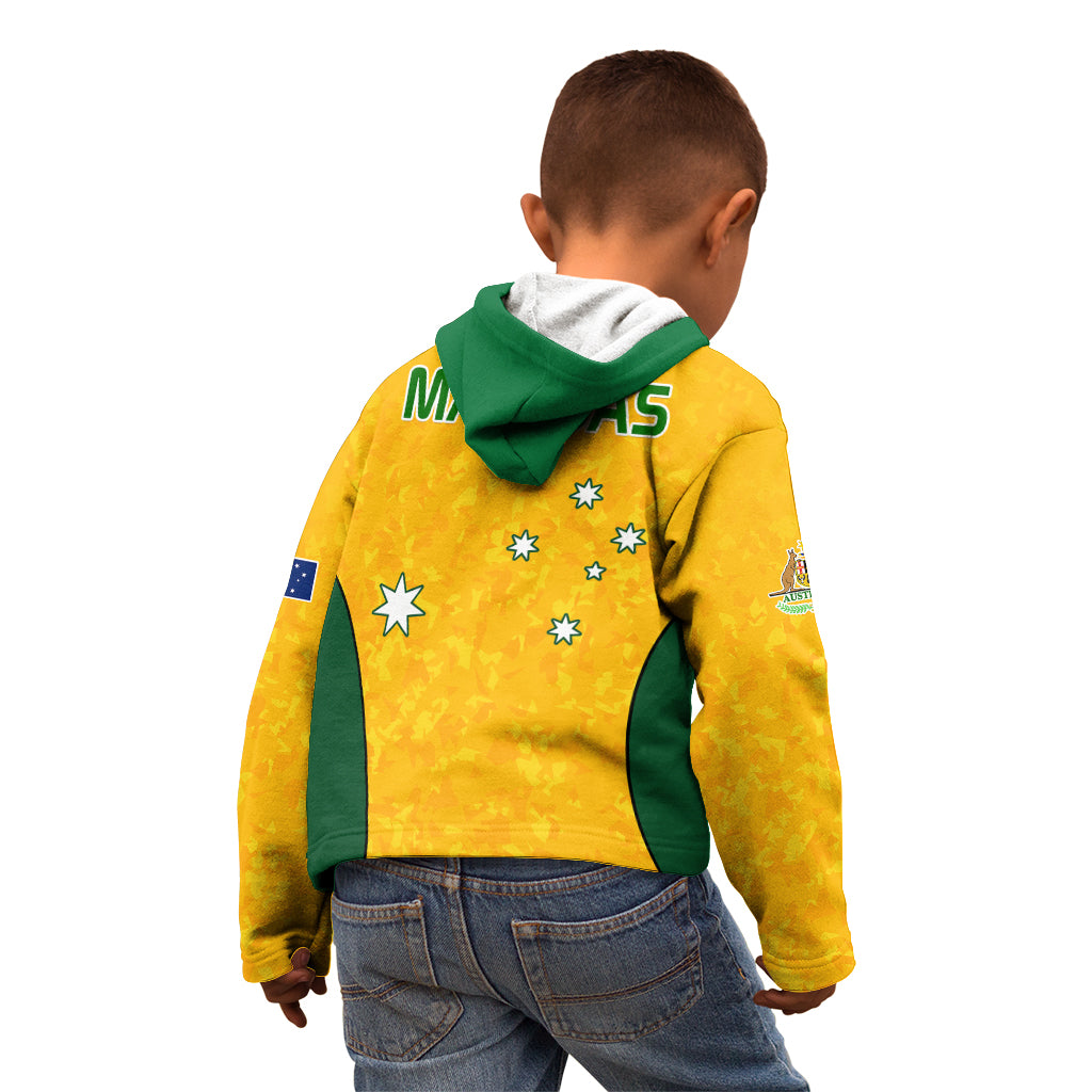 Australia Soccer Kid Hoodie Socceroos With Kangaroo - Matildas 2023 - Vibe Hoodie Shop