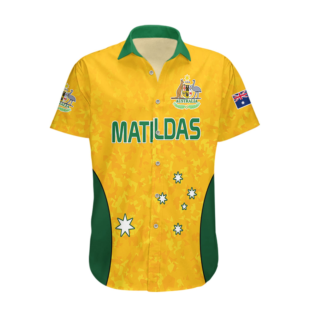 (Custom Text And Number) Australia Soccer Hawaiian Shirt Socceroos With Kangaroo - Matildas 2023 - Vibe Hoodie Shop