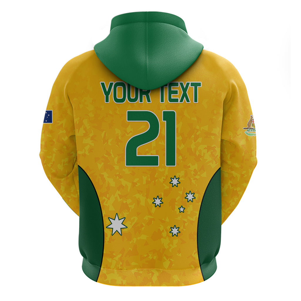 (Custom Text And Number) Australia Soccer Hoodie Socceroos With Kangaroo - Matildas 2023 LT9 - Vibe Hoodie Shop
