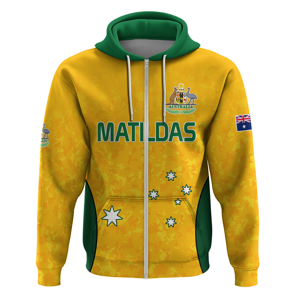 (Custom Text And Number) Australia Soccer Hoodie Socceroos With Kangaroo - Matildas 2023 LT9 - Vibe Hoodie Shop