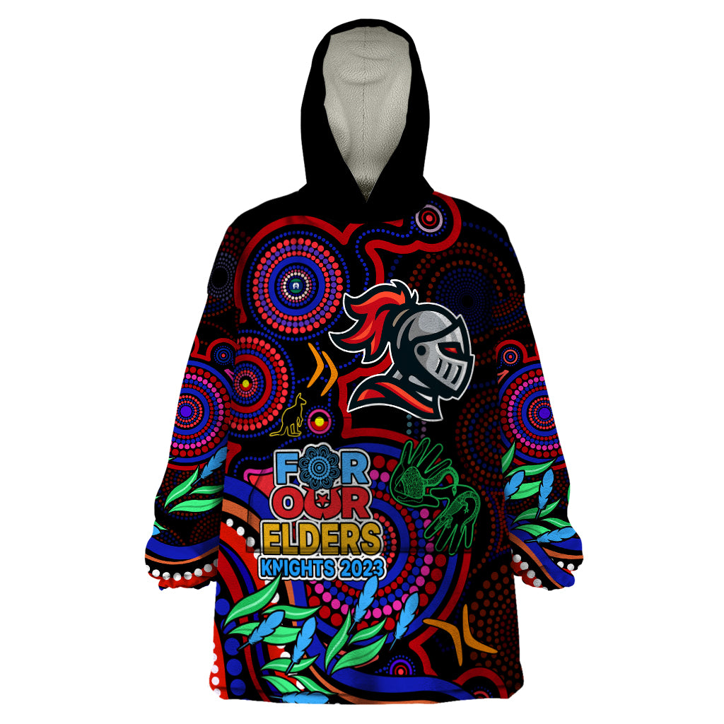 Knights Rugby Aboriginal Art Wearable Blanket Hoodie NAIDOC Indigenous Tribal - Vibe Hoodie Shop