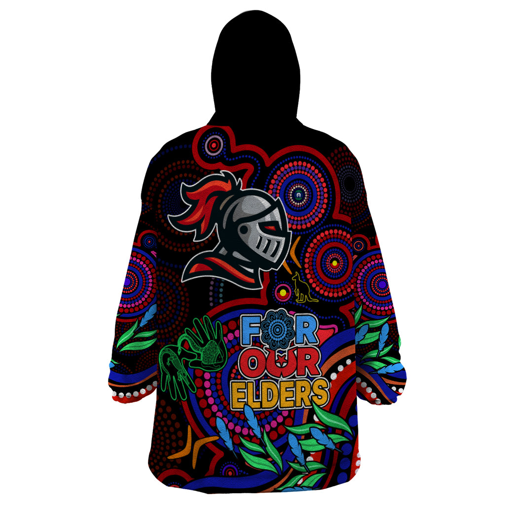 Knights Rugby Aboriginal Art Wearable Blanket Hoodie NAIDOC Indigenous Tribal - Vibe Hoodie Shop