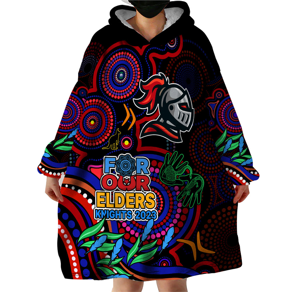 Knights Rugby Aboriginal Art Wearable Blanket Hoodie NAIDOC Indigenous Tribal - Vibe Hoodie Shop