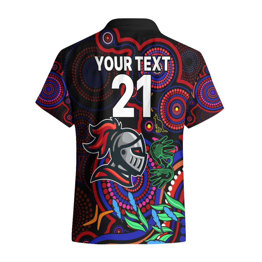 Custom Knights Rugby Aboriginal Art Hawaiian Shirt NAIDOC Indigenous Tribal - Vibe Hoodie Shop