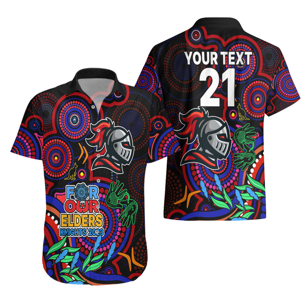 Custom Knights Rugby Aboriginal Art Hawaiian Shirt NAIDOC Indigenous Tribal - Vibe Hoodie Shop