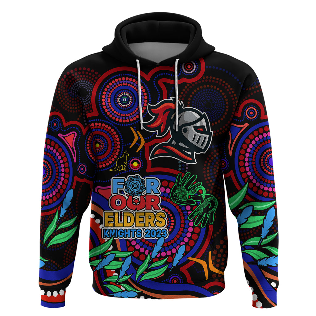 Custom Knights Rugby Aboriginal Art Hoodie NAIDOC Indigenous Tribal LT9 - Vibe Hoodie Shop
