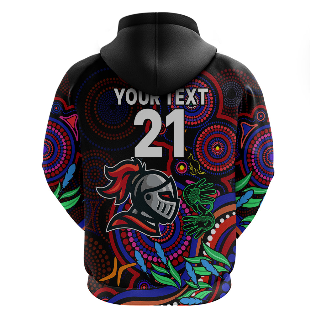 Custom Knights Rugby Aboriginal Art Hoodie NAIDOC Indigenous Tribal LT9 - Vibe Hoodie Shop