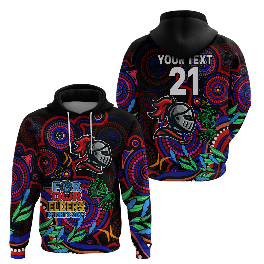 Custom Knights Rugby Aboriginal Art Hoodie NAIDOC Indigenous Tribal LT9 - Vibe Hoodie Shop