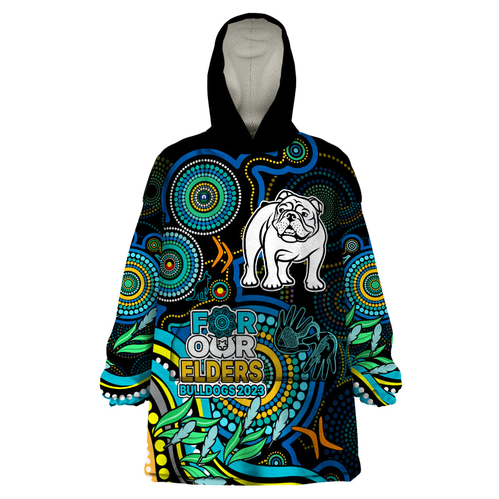 Bulldogs Rugby Aboriginal Art Wearable Blanket Hoodie NAIDOC Indigenous Tribal - Vibe Hoodie Shop