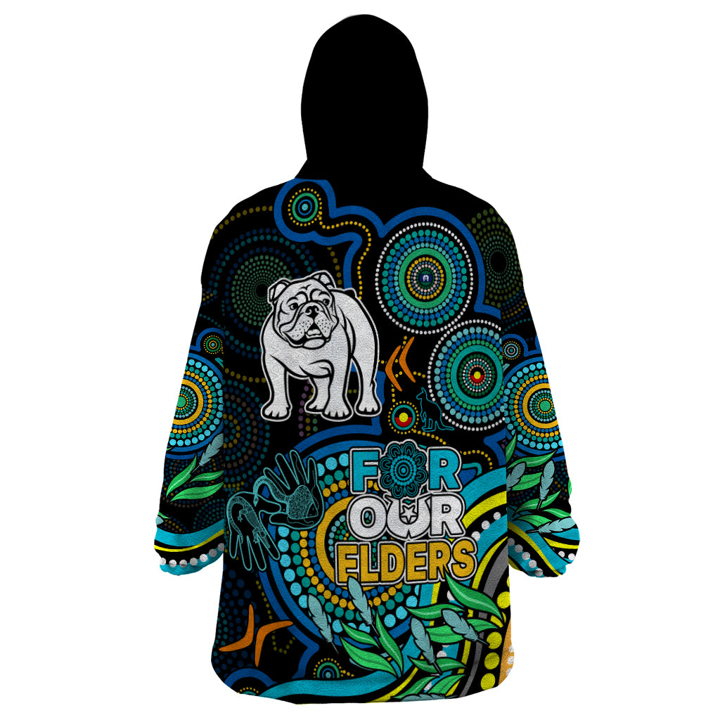 Bulldogs Rugby Aboriginal Art Wearable Blanket Hoodie NAIDOC Indigenous Tribal - Vibe Hoodie Shop