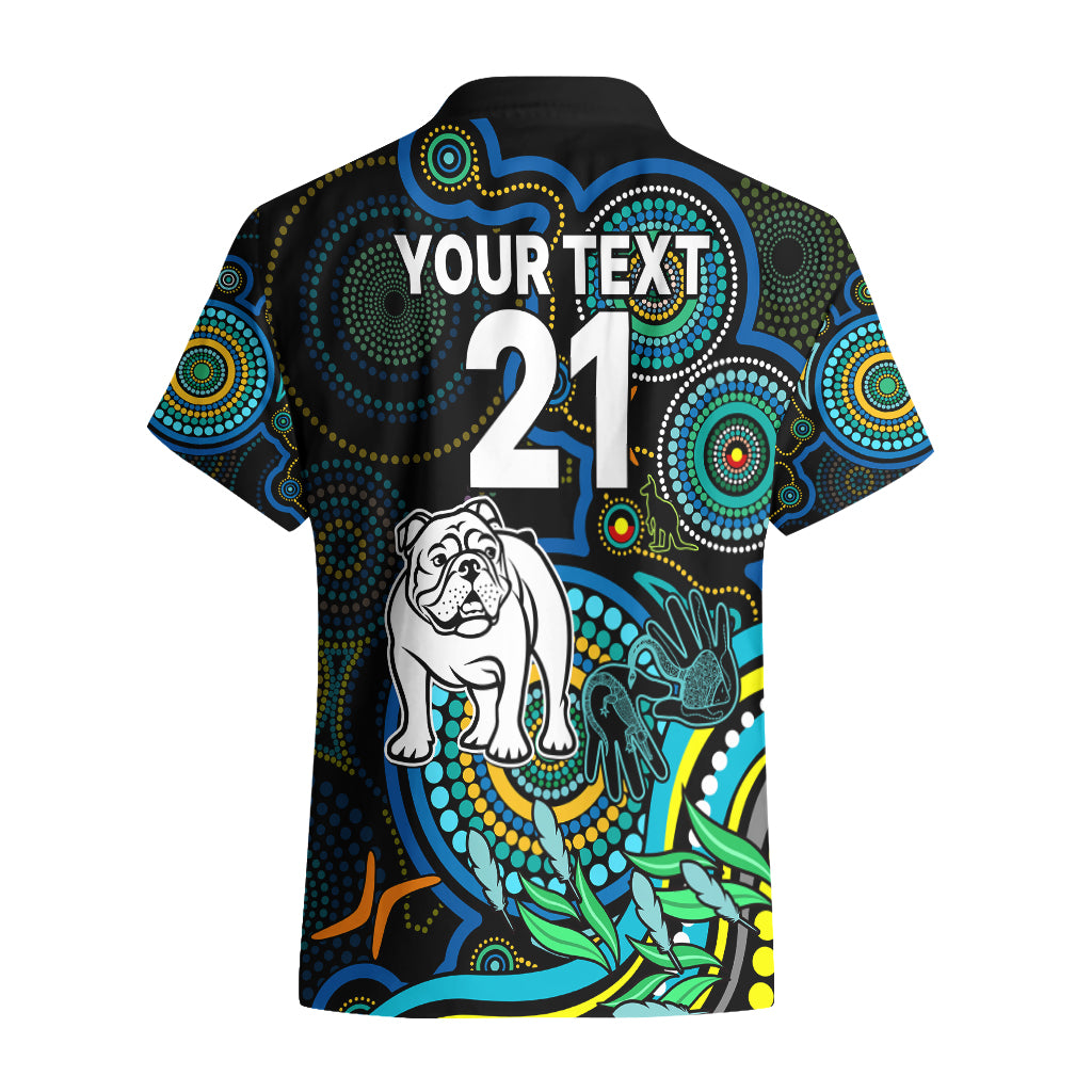 Custom Bulldogs Rugby Aboriginal Art Hawaiian Shirt NAIDOC Indigenous Tribal - Vibe Hoodie Shop