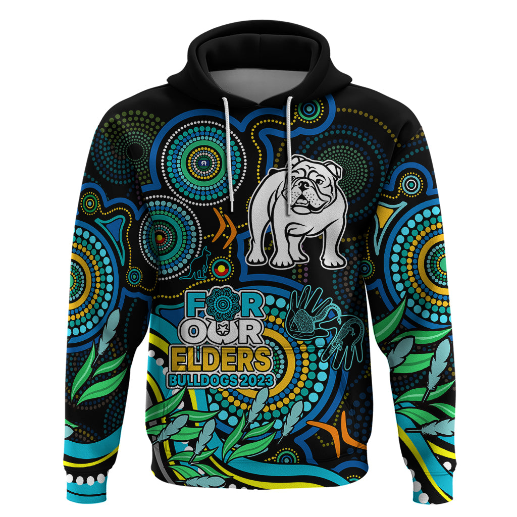 Custom Bulldogs Rugby Aboriginal Art Hoodie NAIDOC Indigenous Tribal LT9 - Vibe Hoodie Shop