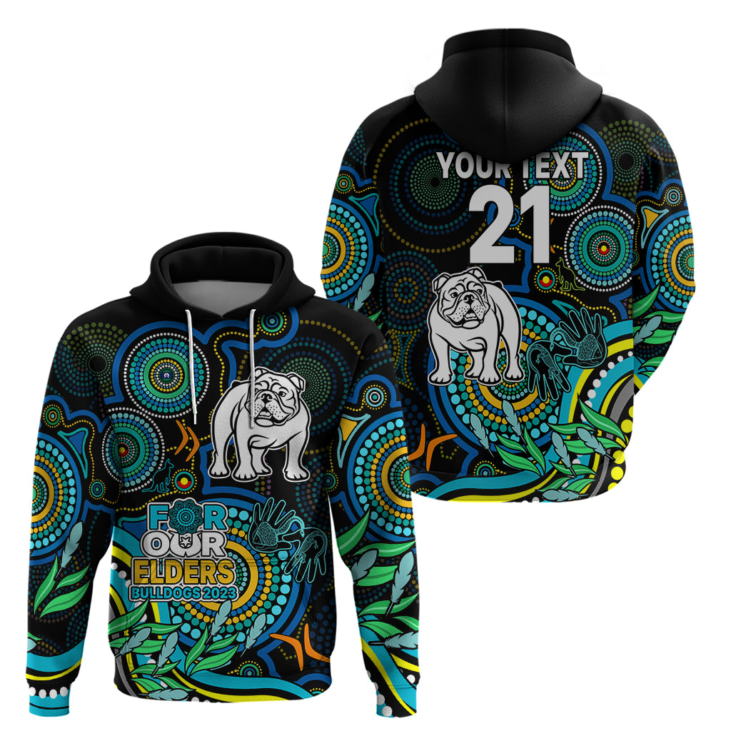 Custom Bulldogs Rugby Aboriginal Art Hoodie NAIDOC Indigenous Tribal LT9 - Vibe Hoodie Shop