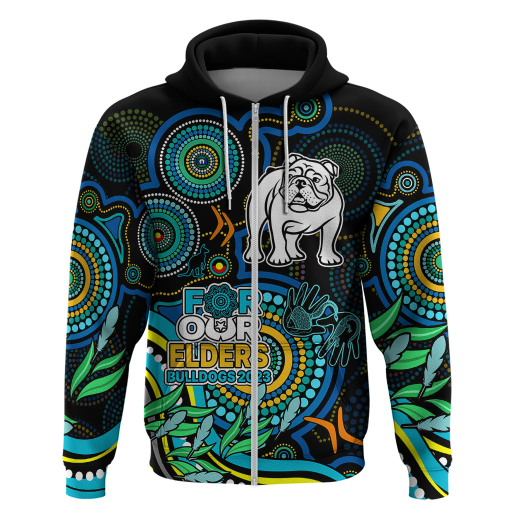 Custom Bulldogs Rugby Aboriginal Art Hoodie NAIDOC Indigenous Tribal LT9 - Vibe Hoodie Shop