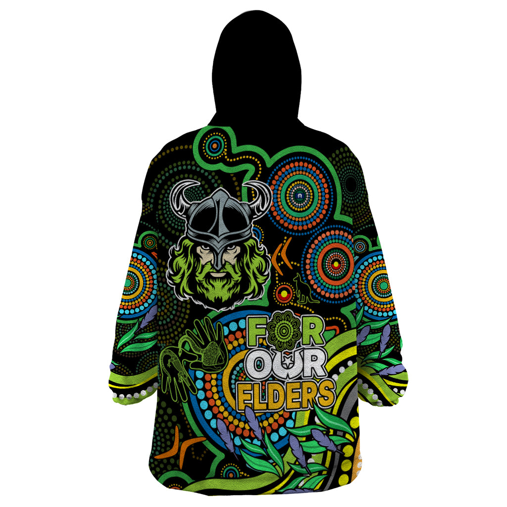 Raiders Rugby Aboriginal Art Wearable Blanket Hoodie NAIDOC Indigenous Tribal - Vibe Hoodie Shop