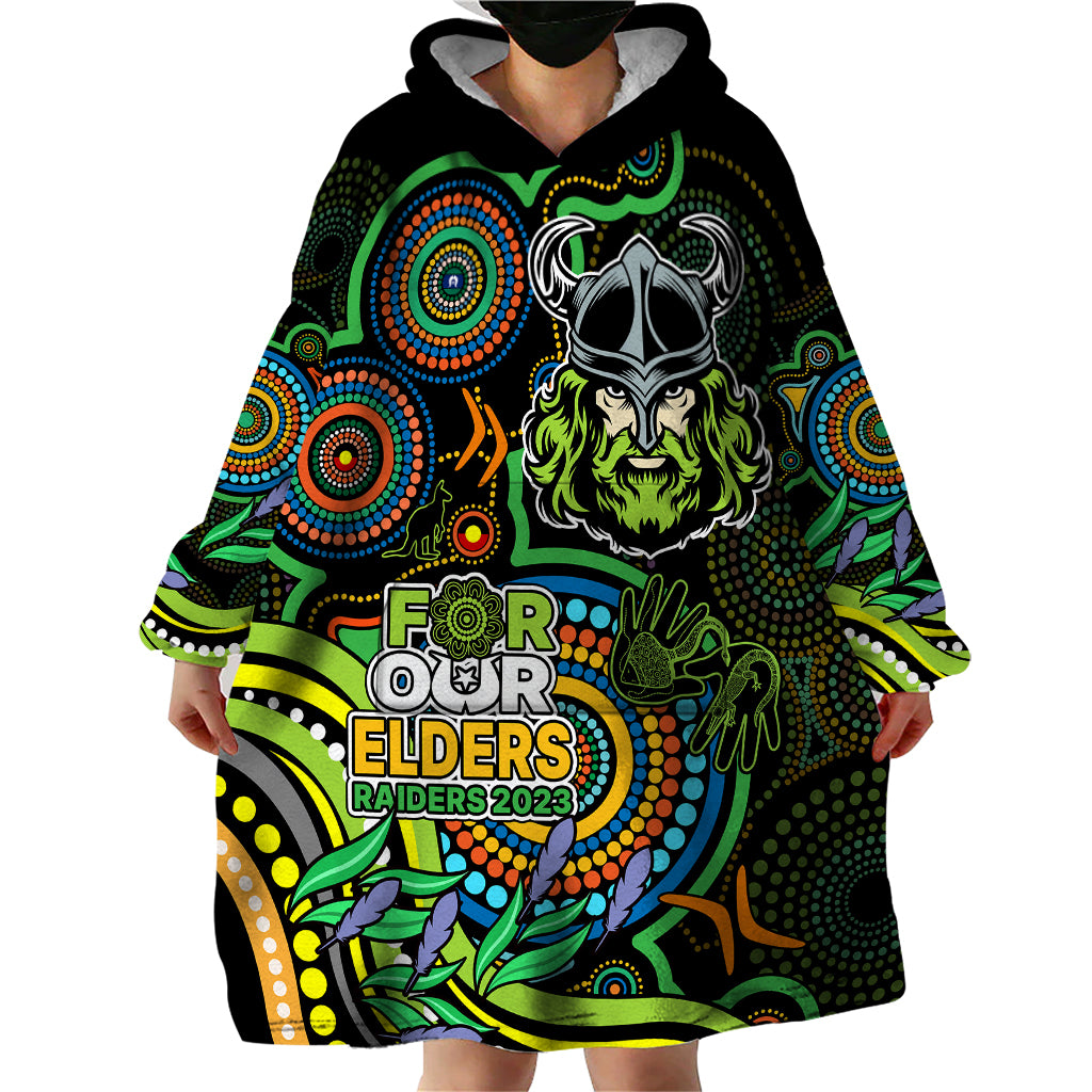 Raiders Rugby Aboriginal Art Wearable Blanket Hoodie NAIDOC Indigenous Tribal - Vibe Hoodie Shop