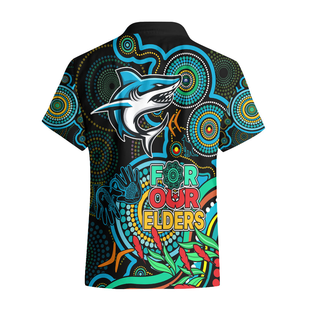 Sharks Rugby Aboriginal Art Hawaiian Shirt NAIDOC Indigenous Tribal - Vibe Hoodie Shop
