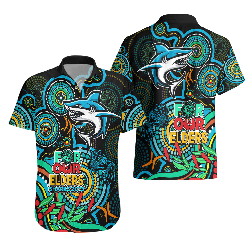 Sharks Rugby Aboriginal Art Hawaiian Shirt NAIDOC Indigenous Tribal - Vibe Hoodie Shop