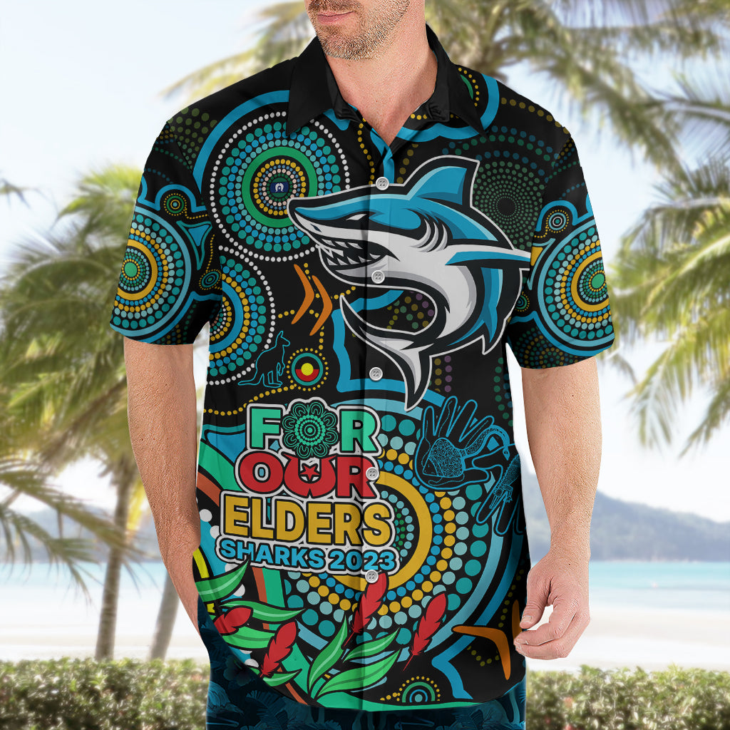Sharks Rugby Aboriginal Art Hawaiian Shirt NAIDOC Indigenous Tribal - Vibe Hoodie Shop