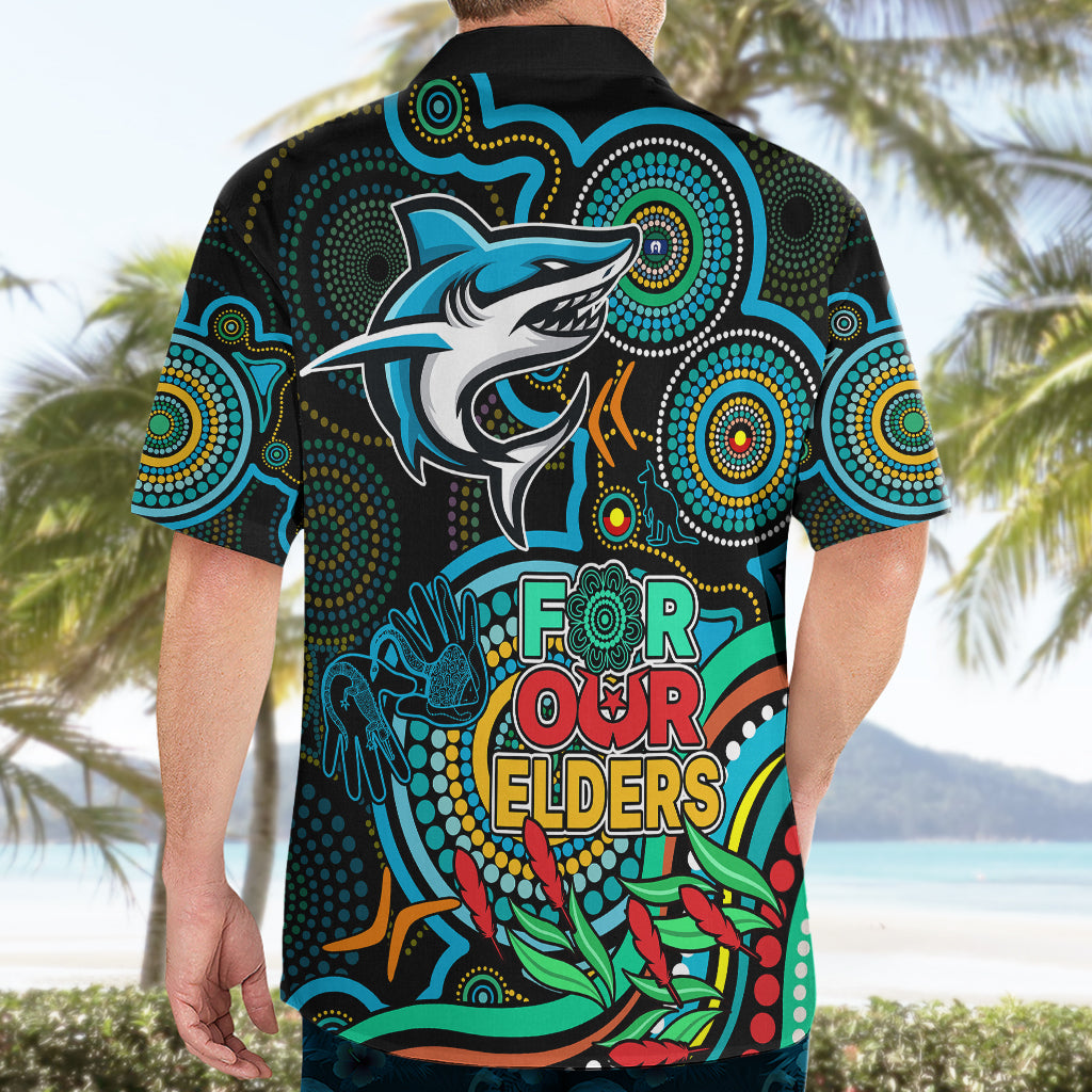 Sharks Rugby Aboriginal Art Hawaiian Shirt NAIDOC Indigenous Tribal - Vibe Hoodie Shop