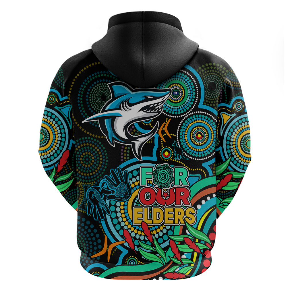 Sharks Rugby Aboriginal Art Hoodie NAIDOC Indigenous Tribal LT9 - Vibe Hoodie Shop