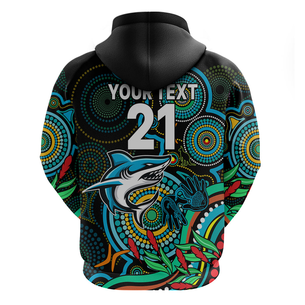 Custom Sharks Rugby Aboriginal Art Hoodie NAIDOC Indigenous Tribal LT9 - Vibe Hoodie Shop