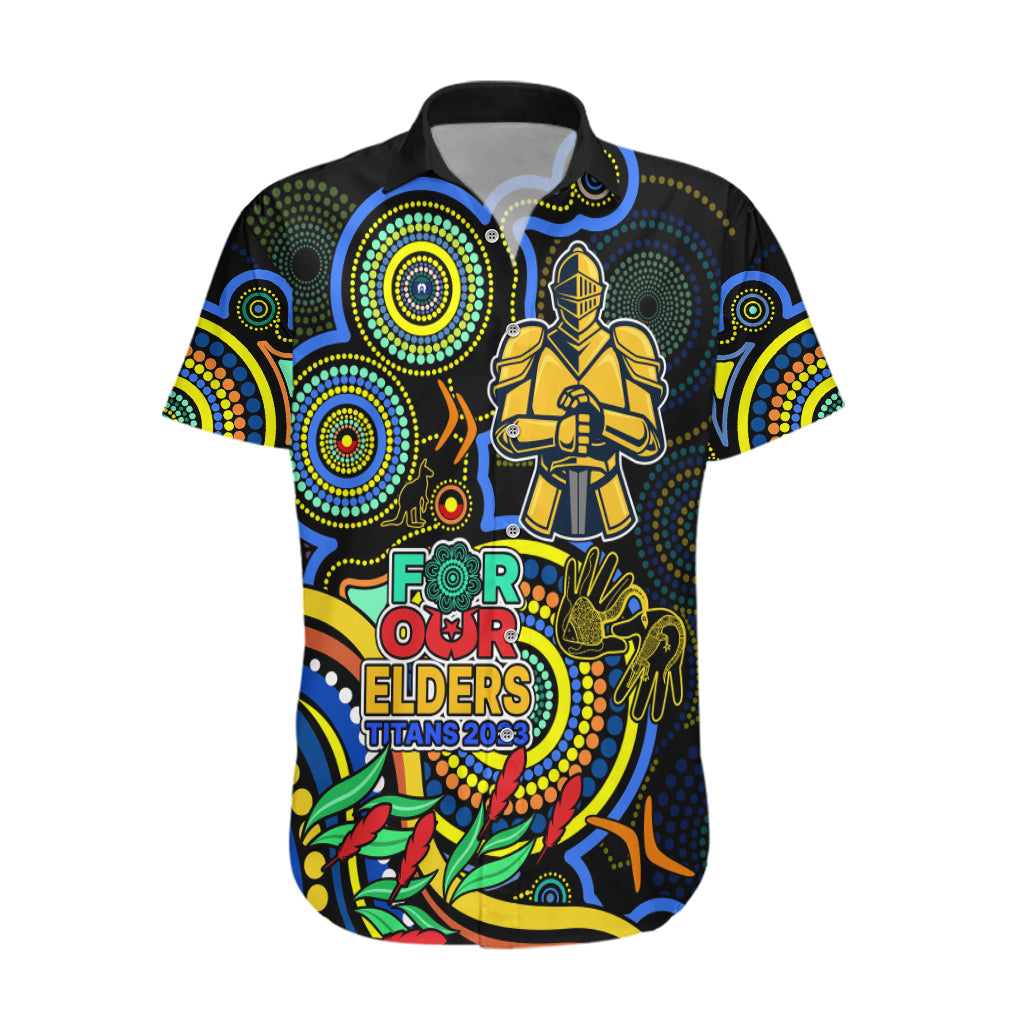 Titans Rugby Aboriginal Art Hawaiian Shirt NAIDOC Indigenous Tribal - Vibe Hoodie Shop