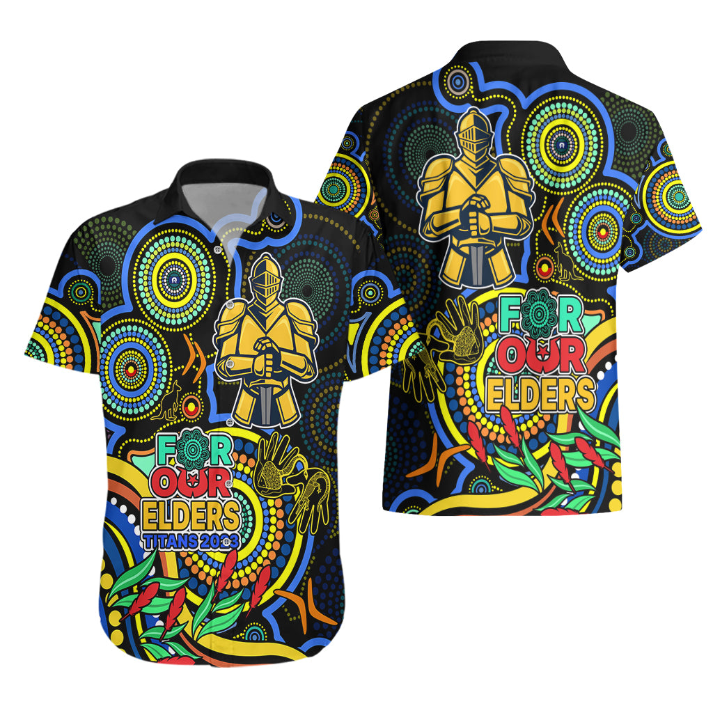 Titans Rugby Aboriginal Art Hawaiian Shirt NAIDOC Indigenous Tribal - Vibe Hoodie Shop