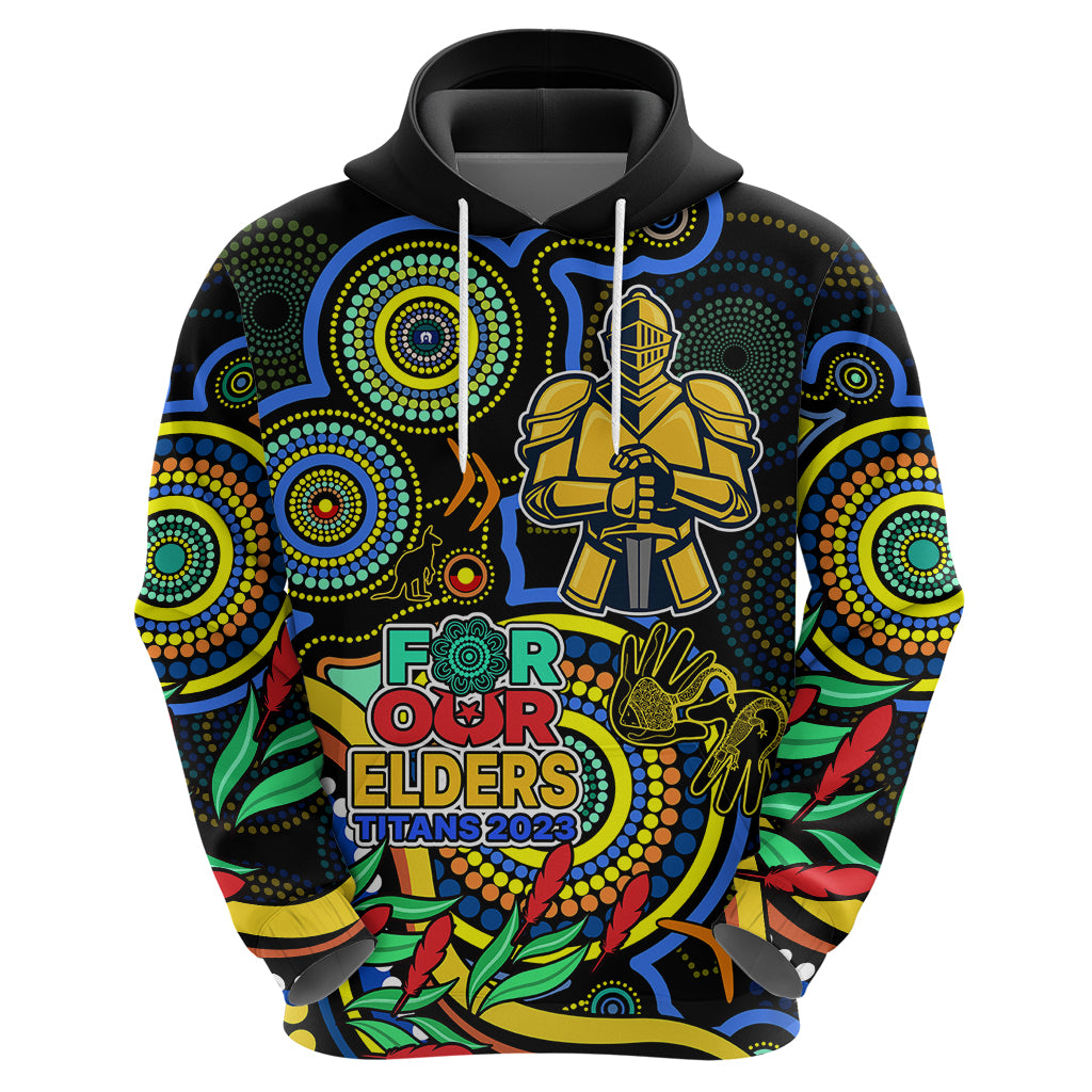 Titans Rugby Aboriginal Art Hoodie NAIDOC Indigenous Tribal LT9 - Vibe Hoodie Shop