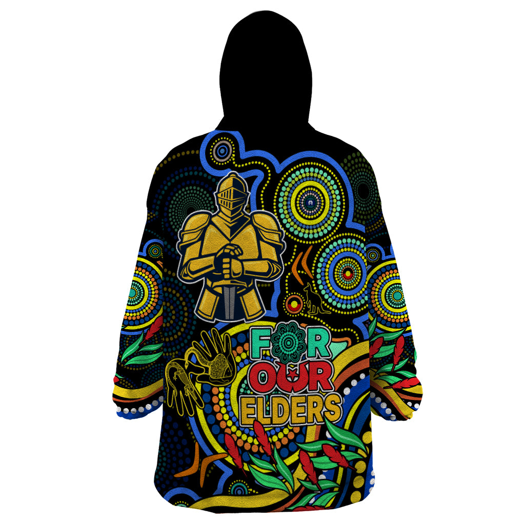 Titans Rugby Aboriginal Art Wearable Blanket Hoodie NAIDOC Indigenous Tribal - Vibe Hoodie Shop