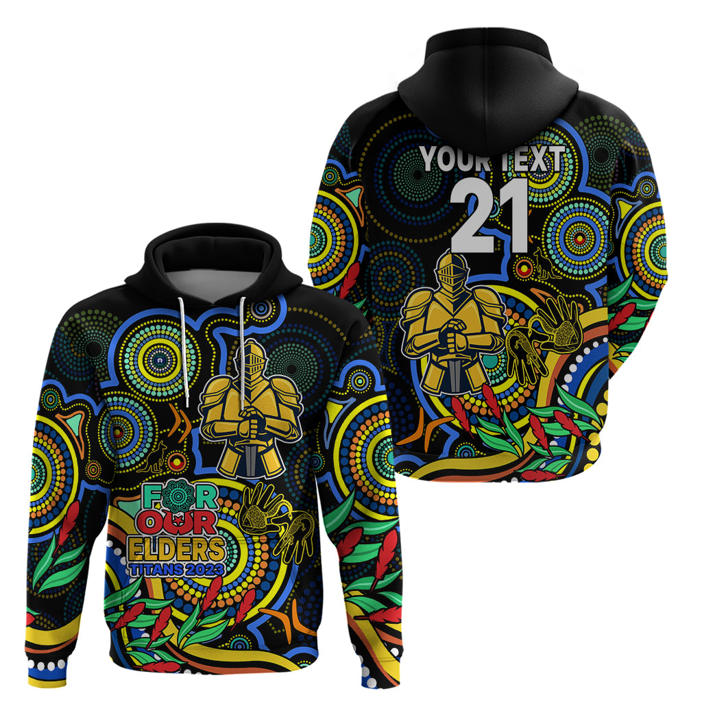 Custom Titans Rugby Aboriginal Art Hoodie NAIDOC Indigenous Tribal LT9 - Vibe Hoodie Shop