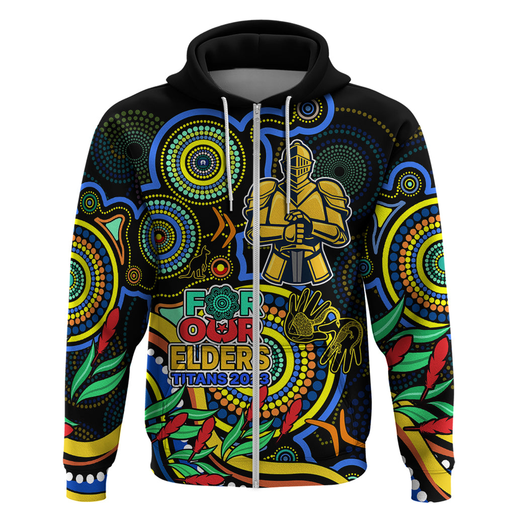 Custom Titans Rugby Aboriginal Art Hoodie NAIDOC Indigenous Tribal LT9 - Vibe Hoodie Shop