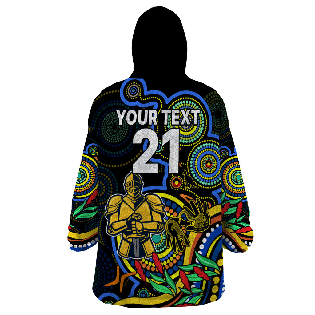 Custom Titans Rugby Aboriginal Art Wearable Blanket Hoodie NAIDOC Indigenous Tribal - Vibe Hoodie Shop