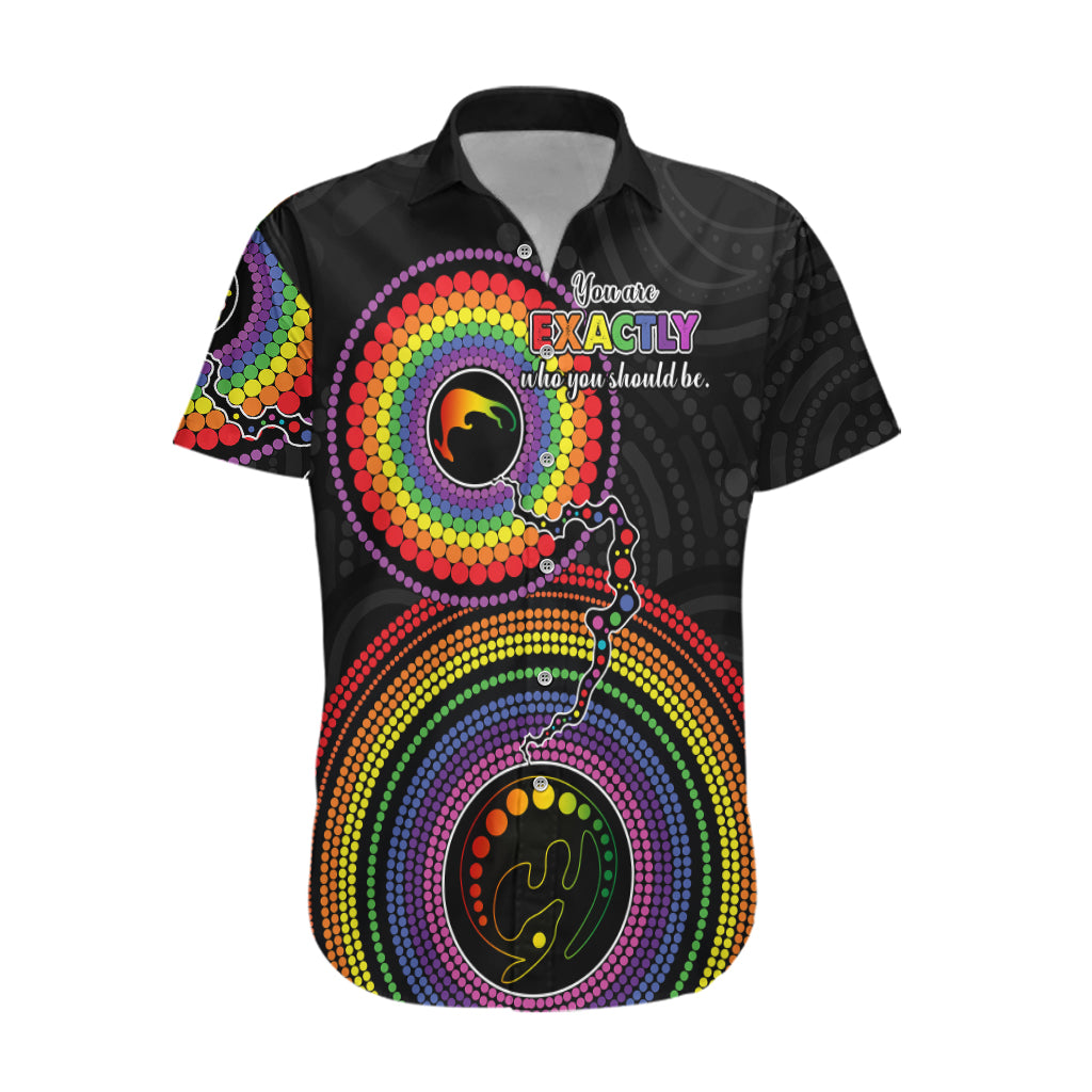Australia LGBT Hawaiian Shirt You Are Exactly Who You Should Be Aboriginal Style - Vibe Hoodie Shop