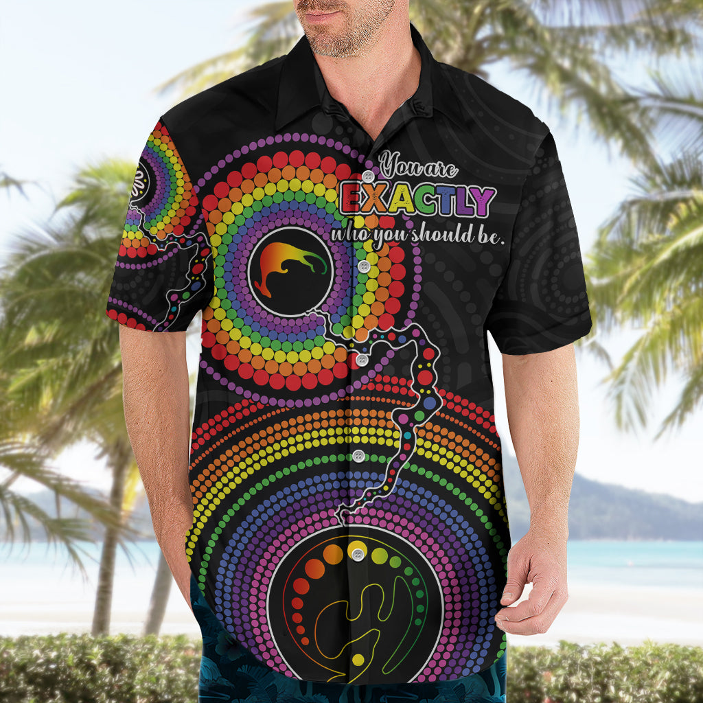 Australia LGBT Hawaiian Shirt You Are Exactly Who You Should Be Aboriginal Style - Vibe Hoodie Shop