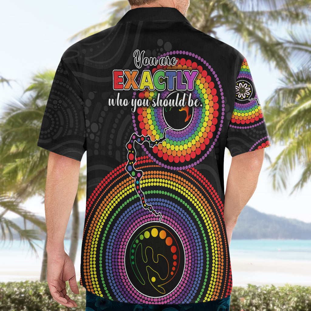 Australia LGBT Hawaiian Shirt You Are Exactly Who You Should Be Aboriginal Style - Vibe Hoodie Shop