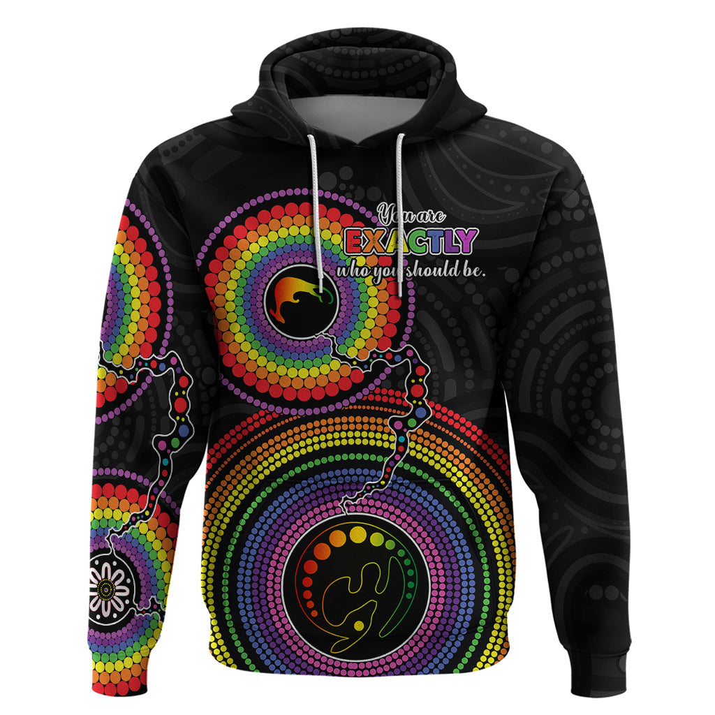 Australia LGBT Hoodie You Are Exactly Who You Should Be Aboriginal Style LT9 - Vibe Hoodie Shop