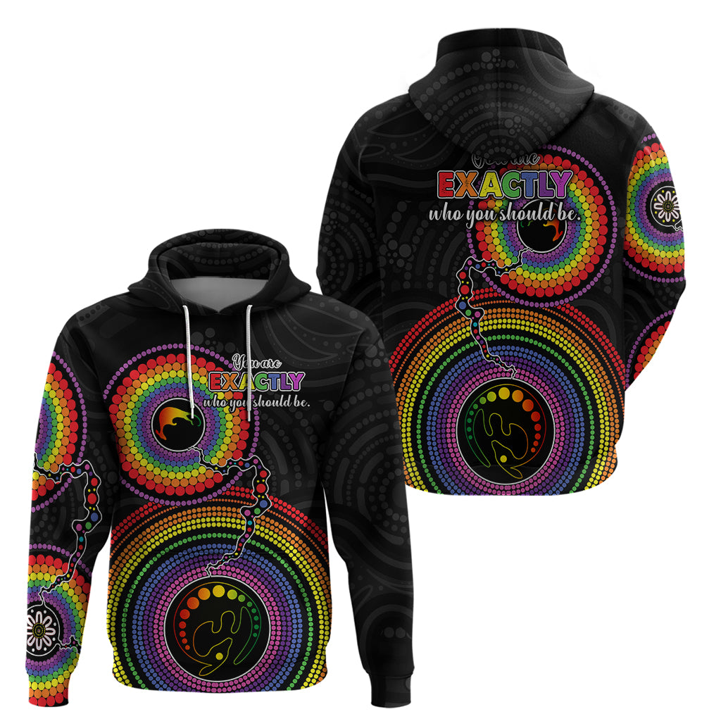 Australia LGBT Hoodie You Are Exactly Who You Should Be Aboriginal Style LT9 - Vibe Hoodie Shop